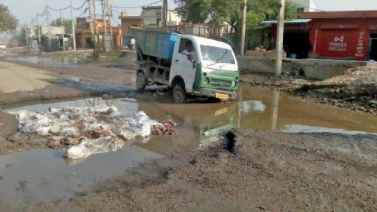 rohini damaged road