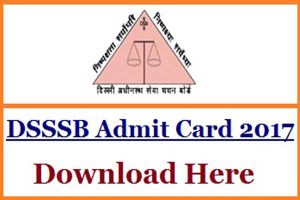 DSSSB Admit Card